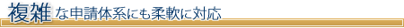 複雑な申請体系を柔軟に対応